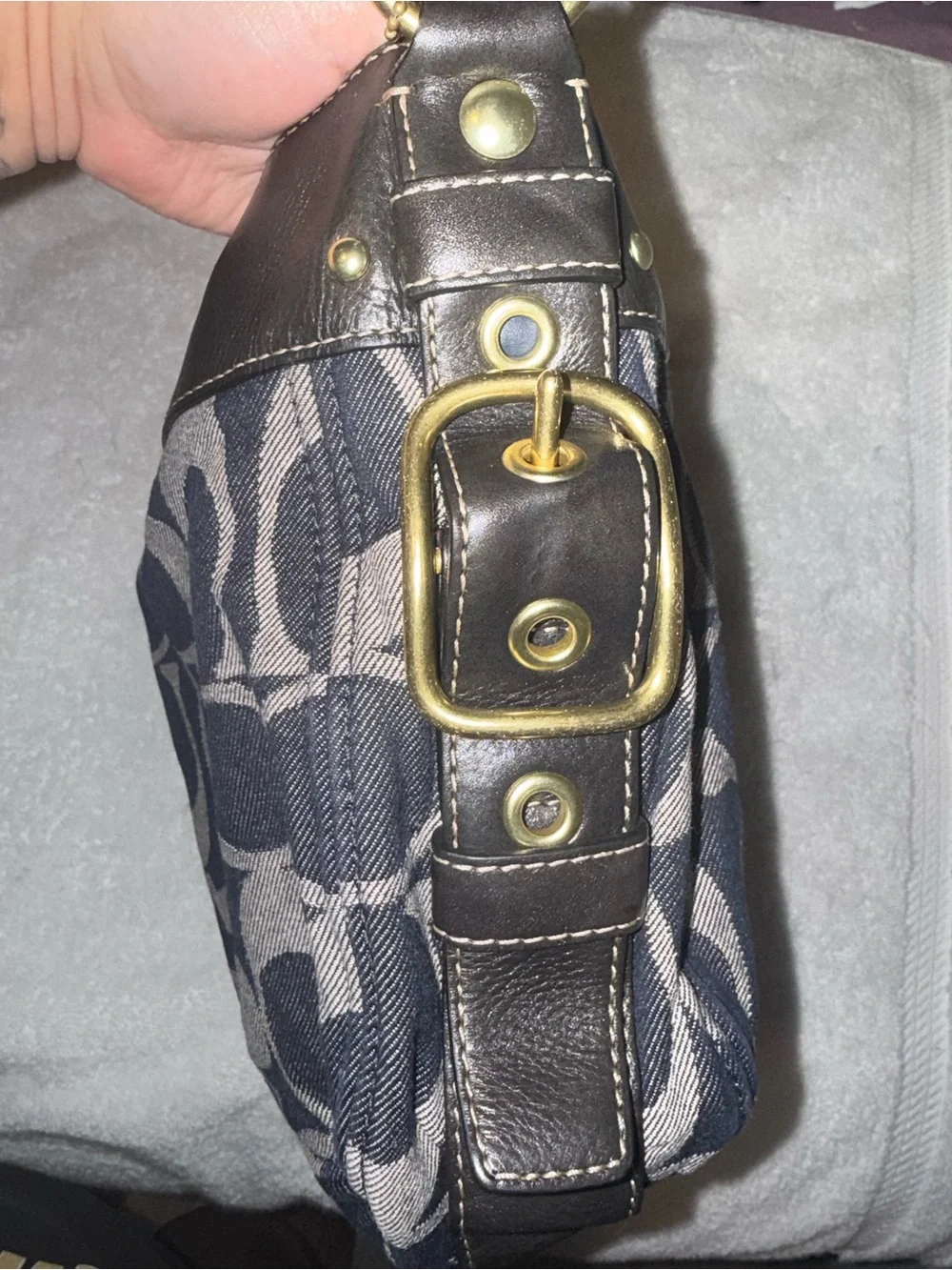 Coach vintage blue denim hobo bag
